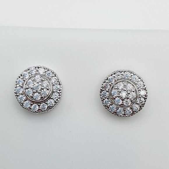 "925 Sterling Silver Plated CZ Earrings, INUS1BR170 - Picture 1 of 11